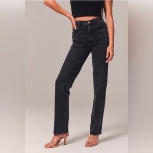 Abercrombie & Fitch The 90s Straight Ultra High Rise Black Jeans Size 28 Short